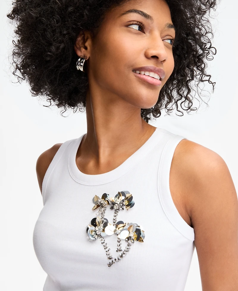 On 34th Women's Floral Paillette Tank Top, Exclusively at Macy's