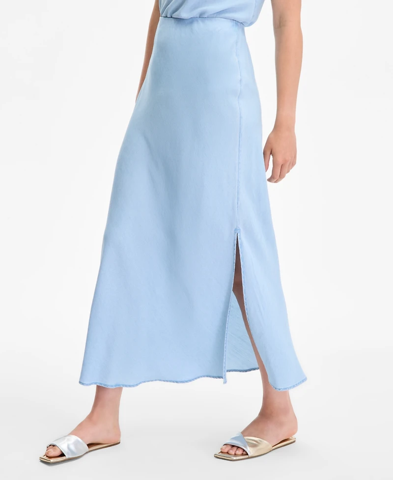 On 34th Women's Chambray Maxi Slip Skirt, Exclusively at Macy's