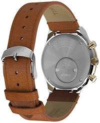 Timex Men's Analog Brown Leather Strap Watch, 40mm