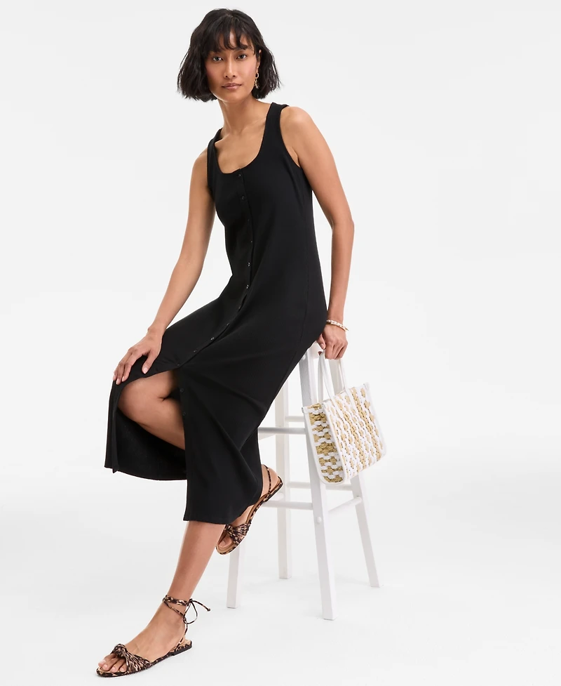 On 34th Women's Rib-Knit Button Down Midi Dress, Exclusively at Macy's