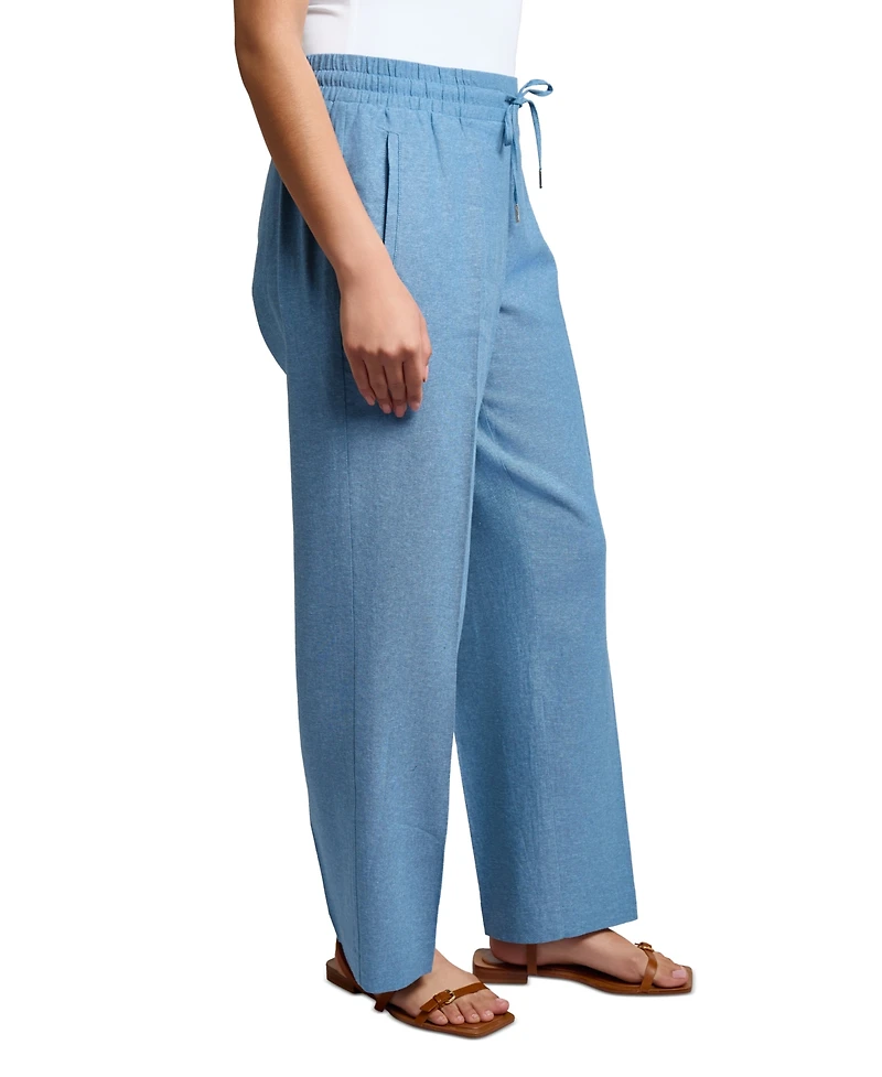 Jones New York Women's Crossdye Pull-On Wide-Leg Pants