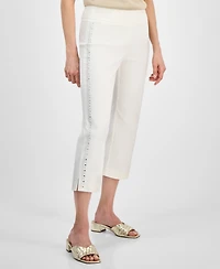 Jm Collection Women's Rhinestone Pull-On Capri Pants, Exclusively at Macy's