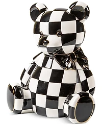 Mackenzie-Childs Courtly Check Bear Ceramic Cookie Jar