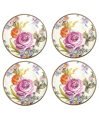 Mackenzie-Childs White Flower Market Appetizer Plates, Set of 4