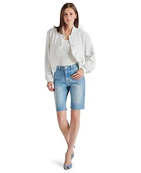 Steve Madden Women's Ardine Linen-Blend Bomber Jacket