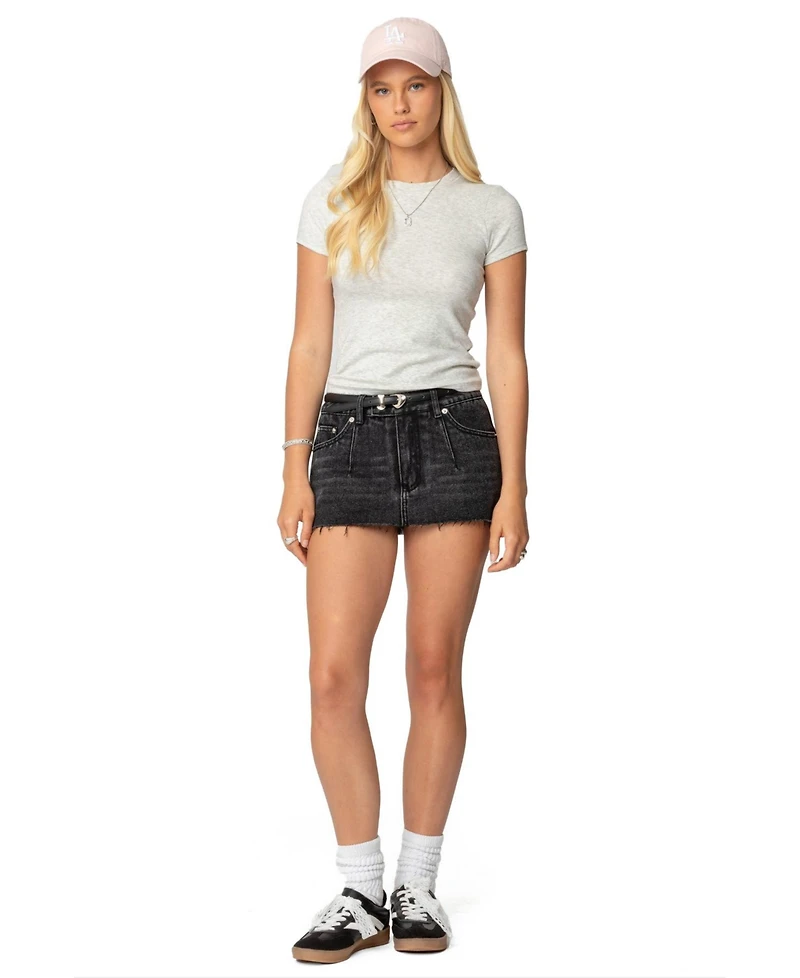 Edikted Women's Daphney Ribbed T Shirt