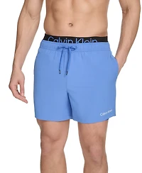 Calvin Klein Men's Logo Elastic Waist Modern Euro 5" Volley Swim Trunks
