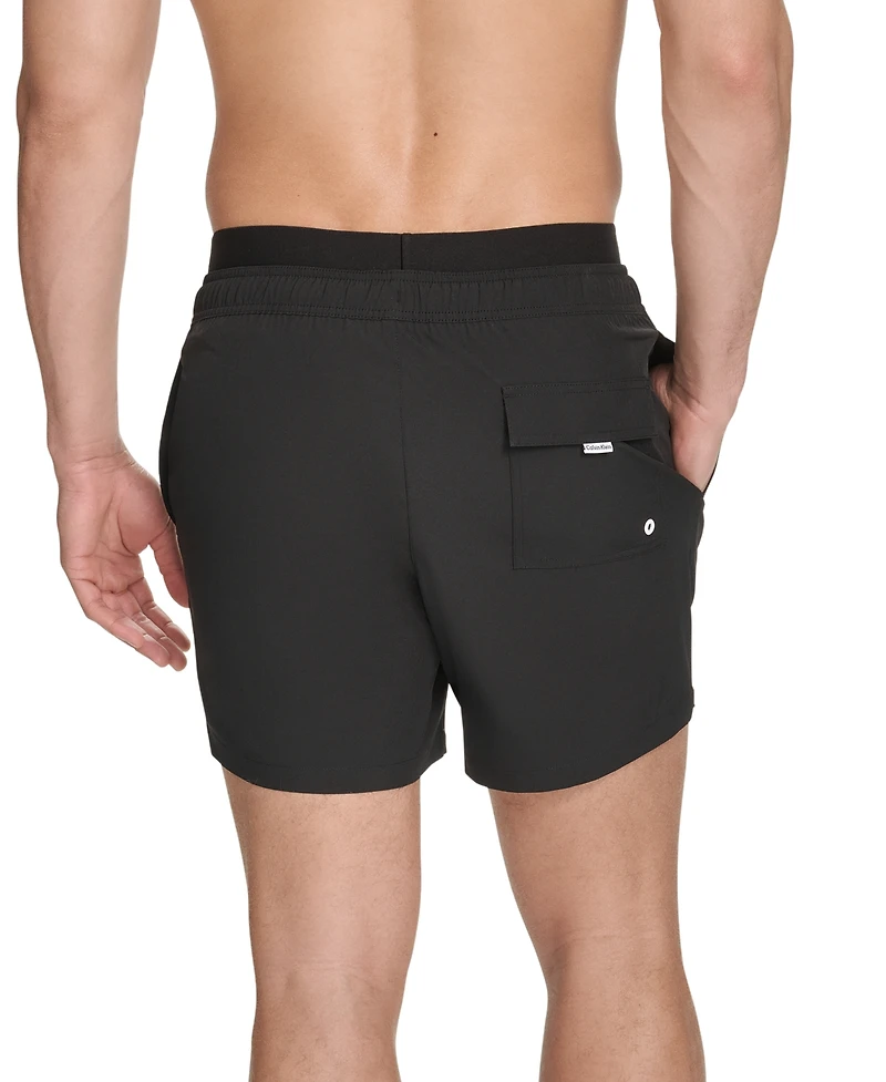 Calvin Klein Men's Logo Elastic Waist Modern Euro 5" Volley Swim Trunks