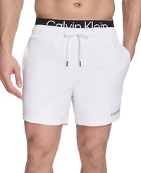 Calvin Klein Men's Logo Elastic Waist Modern Euro 5" Volley Swim Trunks