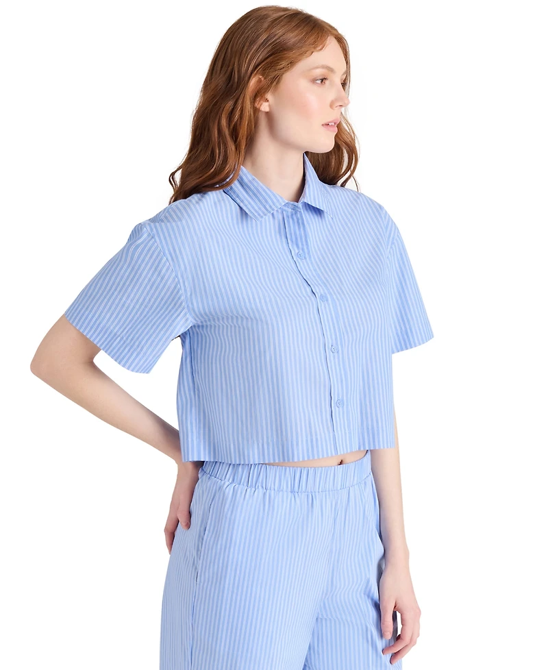 Steve Madden Women's Tula Striped Button-Front Shirt
