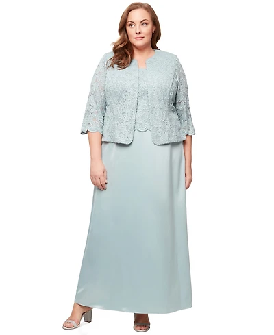 Alex Evenings Plus Lace Dress & Jacket