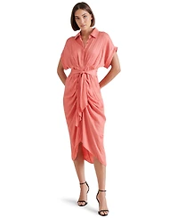 Steve Madden Women's Tori Tie-Front Midi Shirtdress