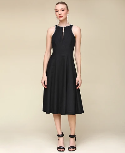 Avec Les Filles Women's Panelled Halter Swing Dress