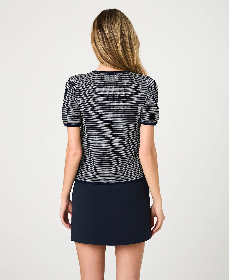 French Connection Women's Zig Zag Striped Knit Cardigan