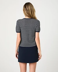 French Connection Women's Zig Zag Striped Knit Cardigan