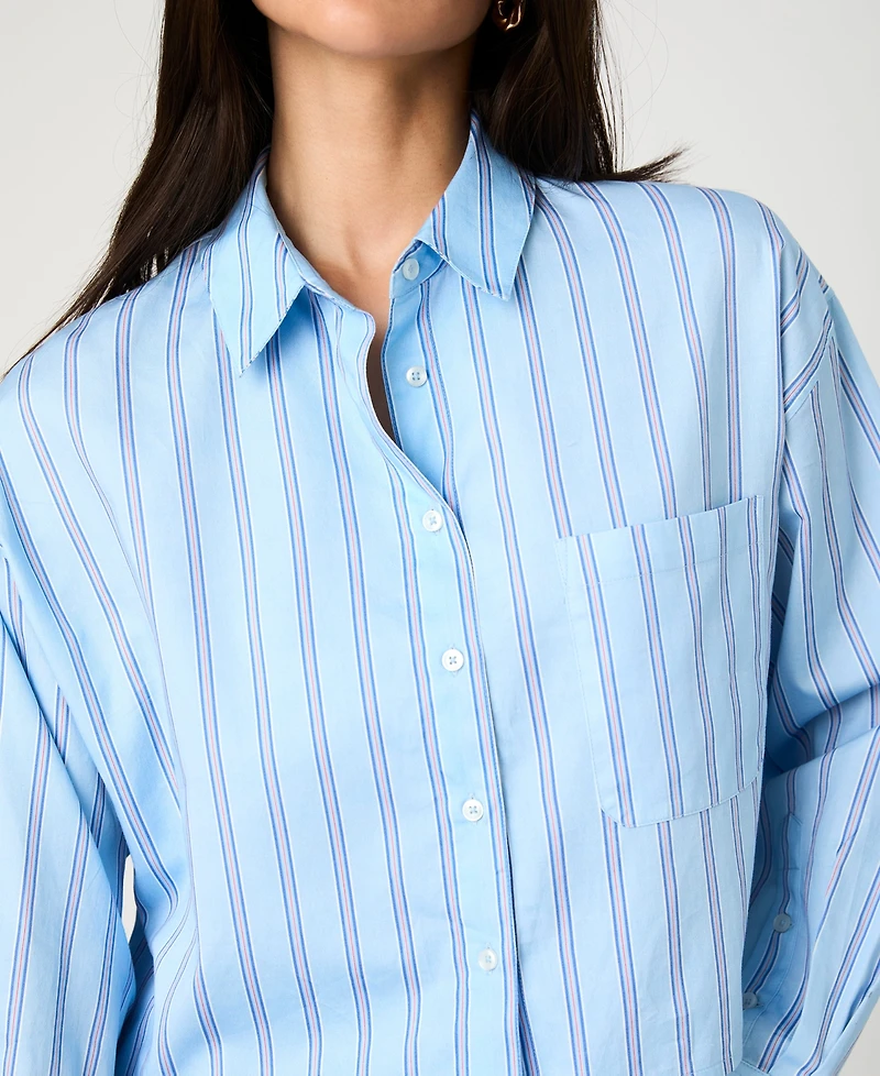 French Connection Women's Lorenzo Striped Cropped Shirt