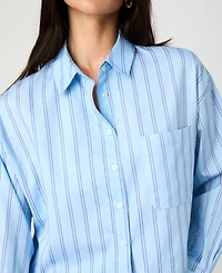 French Connection Women's Lorenzo Striped Cropped Shirt