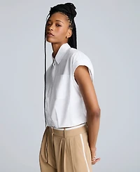 Kenneth Cole Women's Short Dolman-Sleeve Cropped Shirt