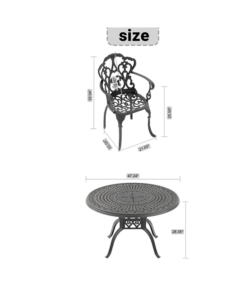 Streamdale Aluminum Patio Set, Random Cushions