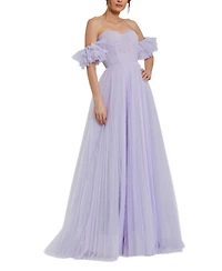 Mac Duggal Women's Off The Shoulder Tulle A Line Gown