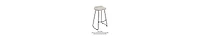 Handcrafted Backless Barstool – Washed Mango Wood Saddle Seat & Metal Base