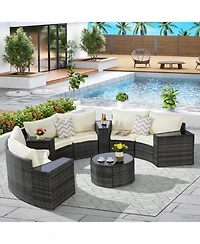 Streamdale 11-pc Half-Moon Patio Set