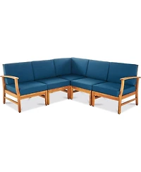 Streamdale 5-Seater Acacia Wood Outdoor Sectional Sofa Set