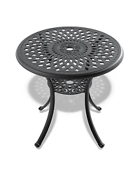 Streamdale 3pc Cast Aluminum Dining Set, 2 Swivel Chairs & 30" Table