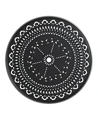 Streamdale 5-pc Cast Aluminum Dining Set, 4 Swivel Chairs, 39" Round Table, Black Frame