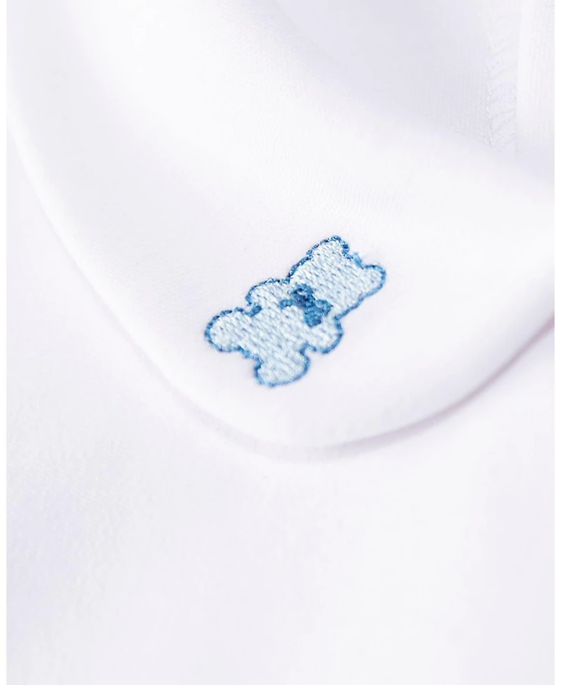 MeMoi Baby Girls Footie with Heart-Embroidered Peter Pan Collar