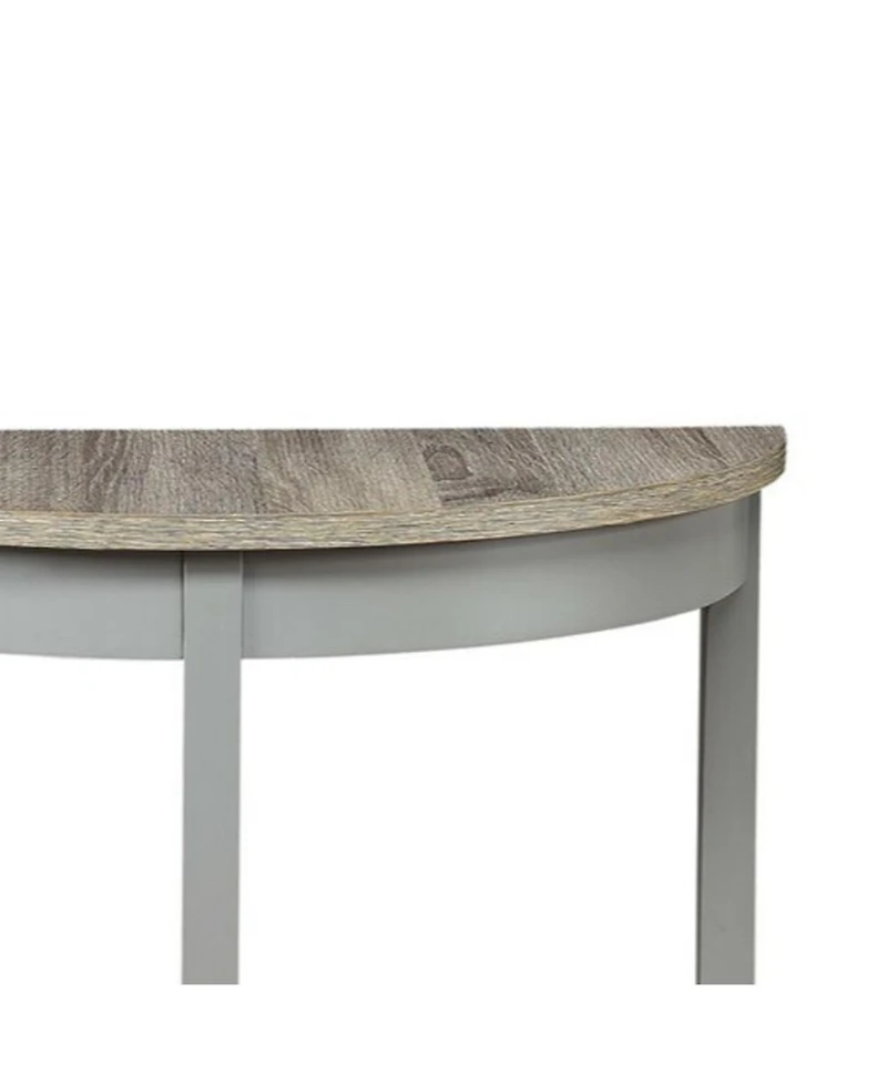 Half-Moon Console Table – Wooden Frame with Lower Storage Shelf