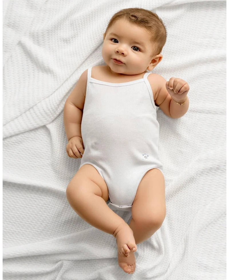 MeMoi Baby Girls 3 Pair Pack Cotton Rich Ribbed and Dot Pattern Bodysuits