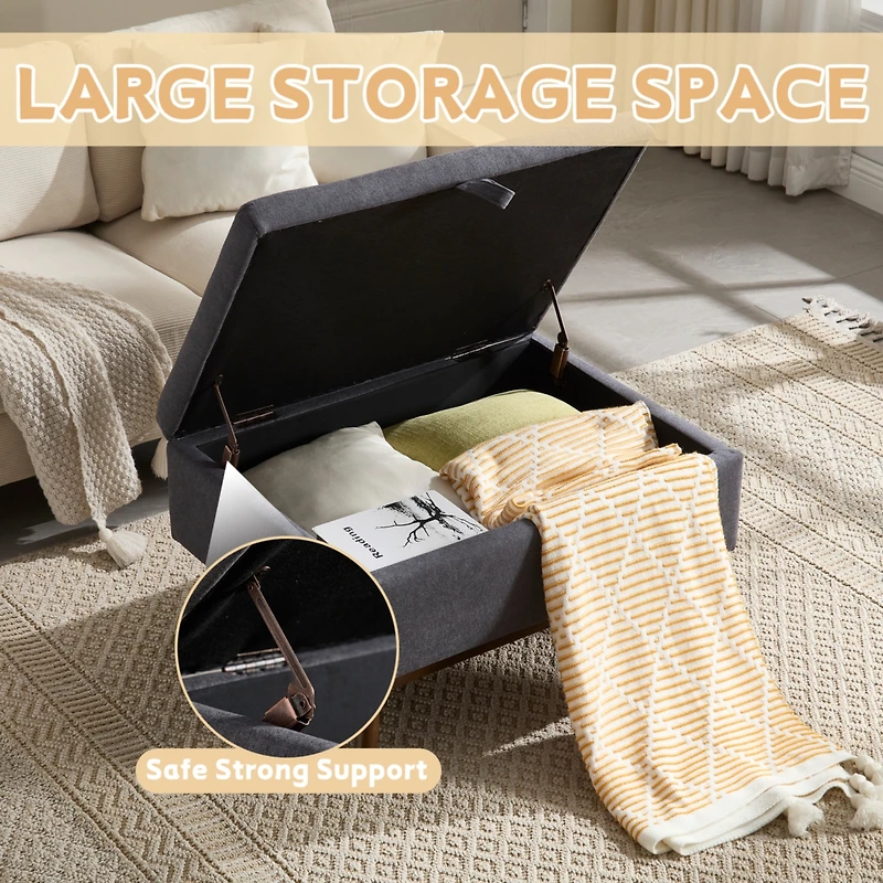 Streamdale Mid-century modern storage bench/coffee table, Assembled, Living/entry/family room