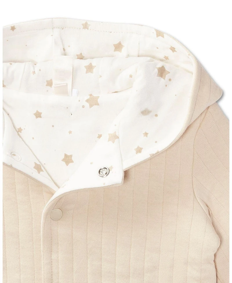 MeMoi Baby Boys or Girls Hooded Reversible Cotton Rich Star-Print / Quilted Jacket