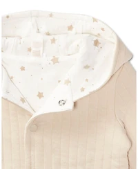 MeMoi Baby Boys or Girls Hooded Reversible Cotton Rich Star-Print / Quilted Jacket