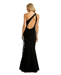 Mac Duggal Women's One Shoulder Keyhole Gown with Embellished Slit