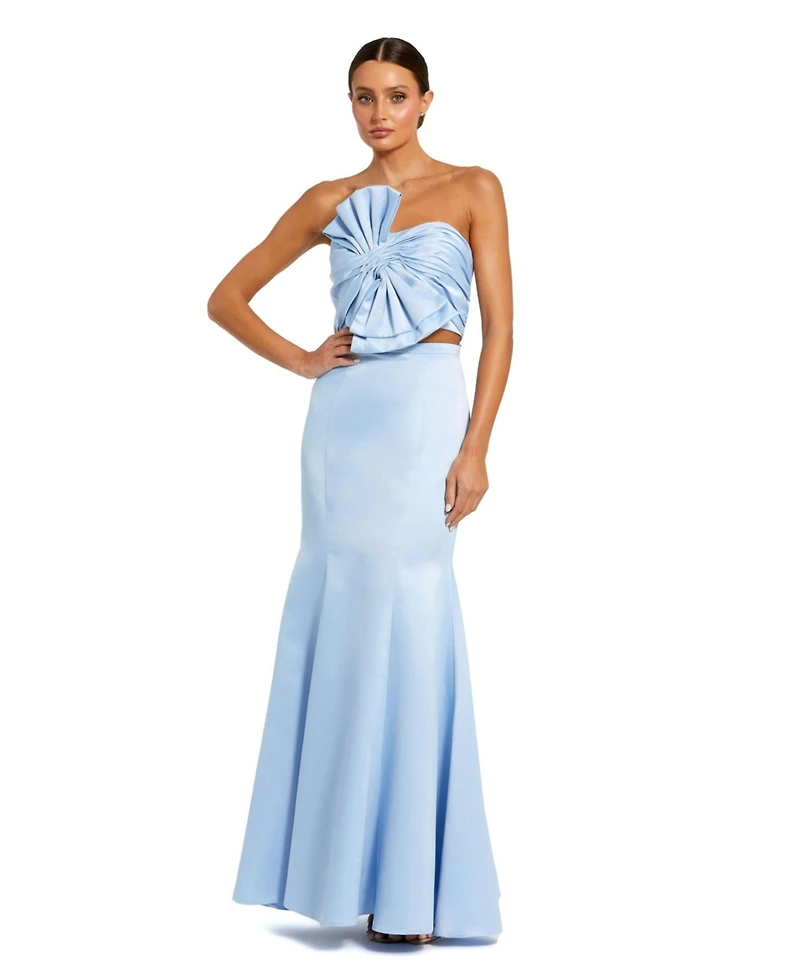 Mac Duggal Women's Strapless Bow Top and Mermaid Skirt 2 Piece Set