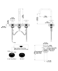 Industry Style 8 in. Widespread Double Handle High-Arc Bathroom Faucet Water-Saving With Drain Kit Matte Black