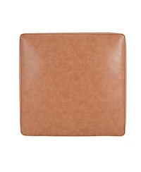 Streamdale Square Pu Leather Ottoman,Tan