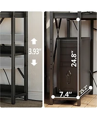 Computer Desk 55" with Power Outlet and Storage Shelves