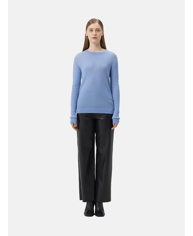 Gobi Cashmere Women's Ajour-Knit Crewneck Sweater