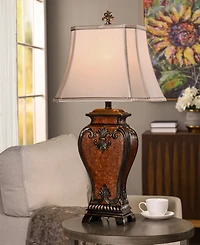 StyleCraft Home Collection 33.5" Dundee Faux Crocodile Poly Table Lamp