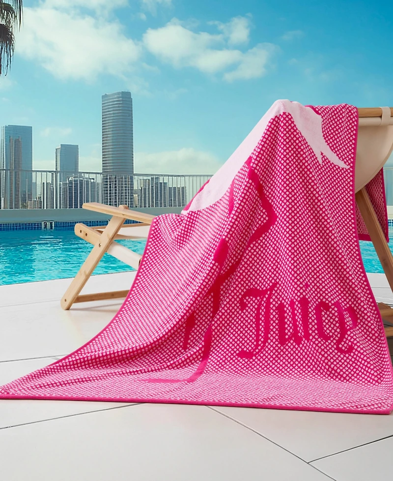 Juicy Couture Flamingo Cotton Beach Towel, 36" x 72"