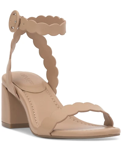 On 34th Women's Pathina Scalloped Block Heel Sandals