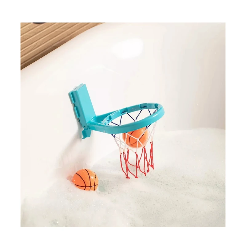 Sperric Toddler 2-in-1 Bathroom Basketball Hoop Playset with Suction Cups & Tying Straps – Mini Basketball Hoop for Bathtub & Door, Interactive