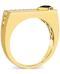 Le Vian Men's Onyx (4mm) & Nude Diamond (1/4 ct. t.w.) Ring in 14k Yellow Gold