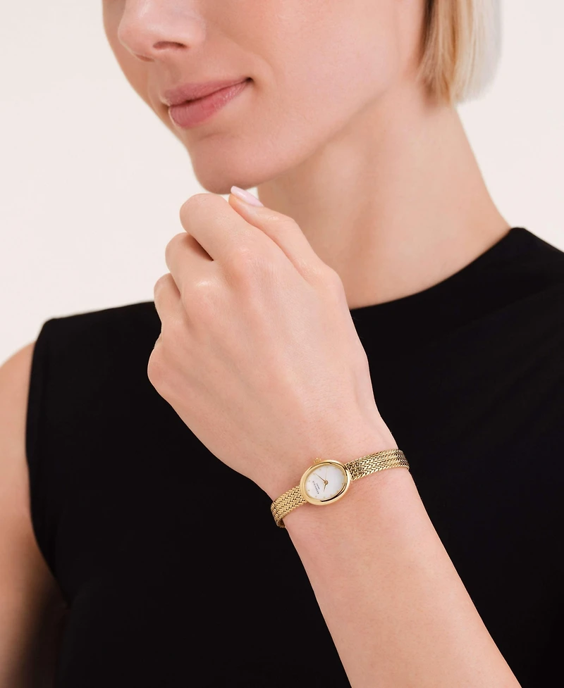 Rosefield Mini Oval Women's Gold Tone Stainless Steel Bracelet Watch 22mm