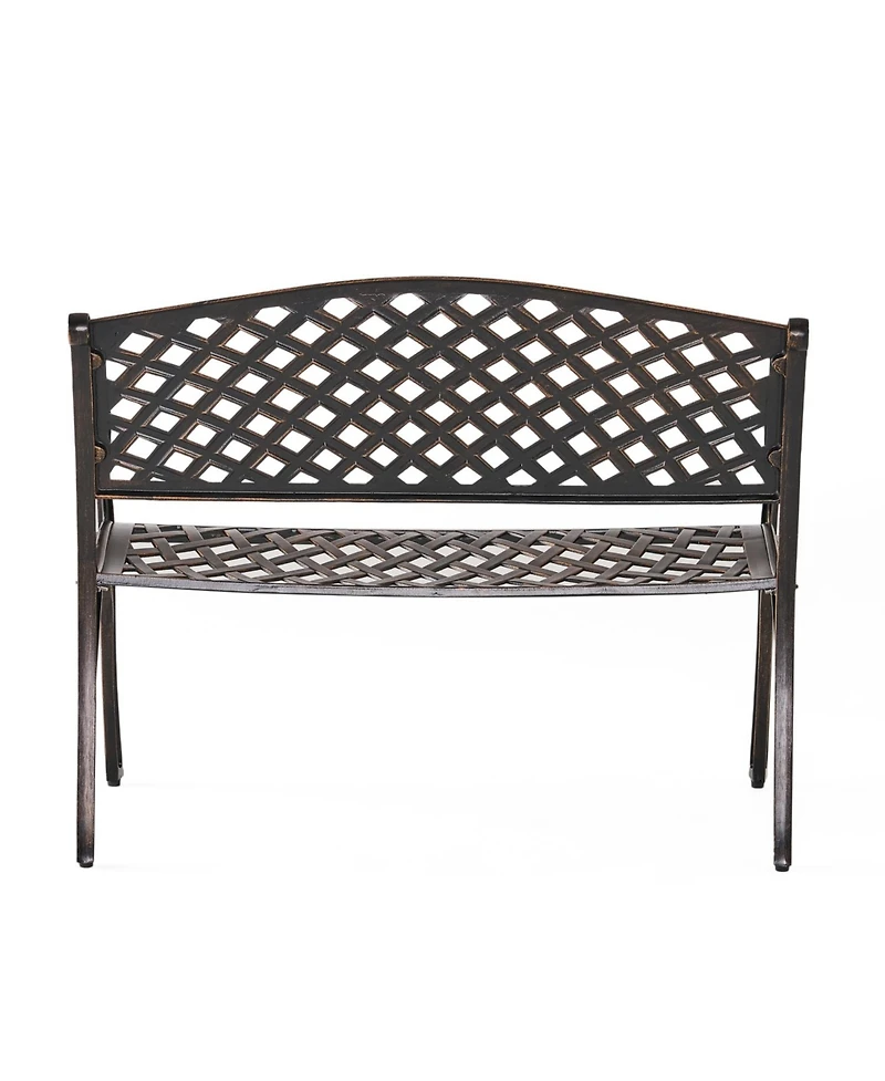 Streamdale Antique Copper Finish Cast Aluminum 2-Person Outdoor Bench