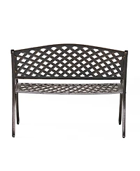 Streamdale Antique Copper Finish Cast Aluminum 2-Person Outdoor Bench