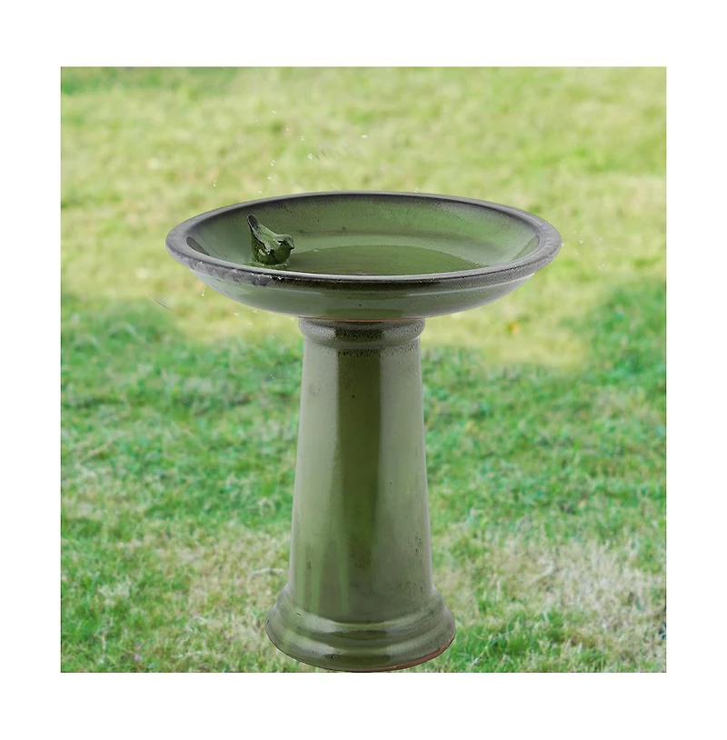 Ceramic Outdoor Garden Birdbath for Backyard Bird Watching and Decoration